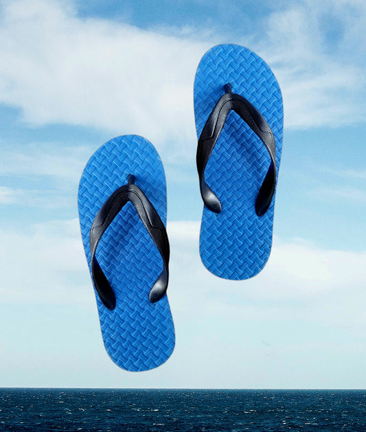 21 Blue Textured Flip-Flops