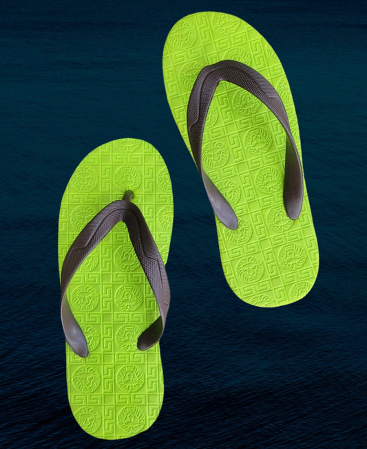 21 Green Textured Flip-Flops